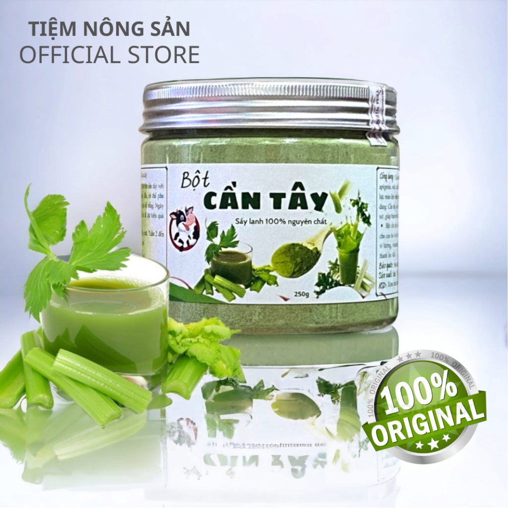 Bột cần tây hữu cơ sấy lạnh nguyên chất giúp giảm cân, làm đẹp trắng da, detox 500g