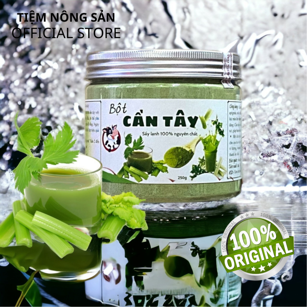 Bột cần tây hữu cơ sấy lạnh nguyên chất giúp giảm cân, làm đẹp trắng da, detox 500g