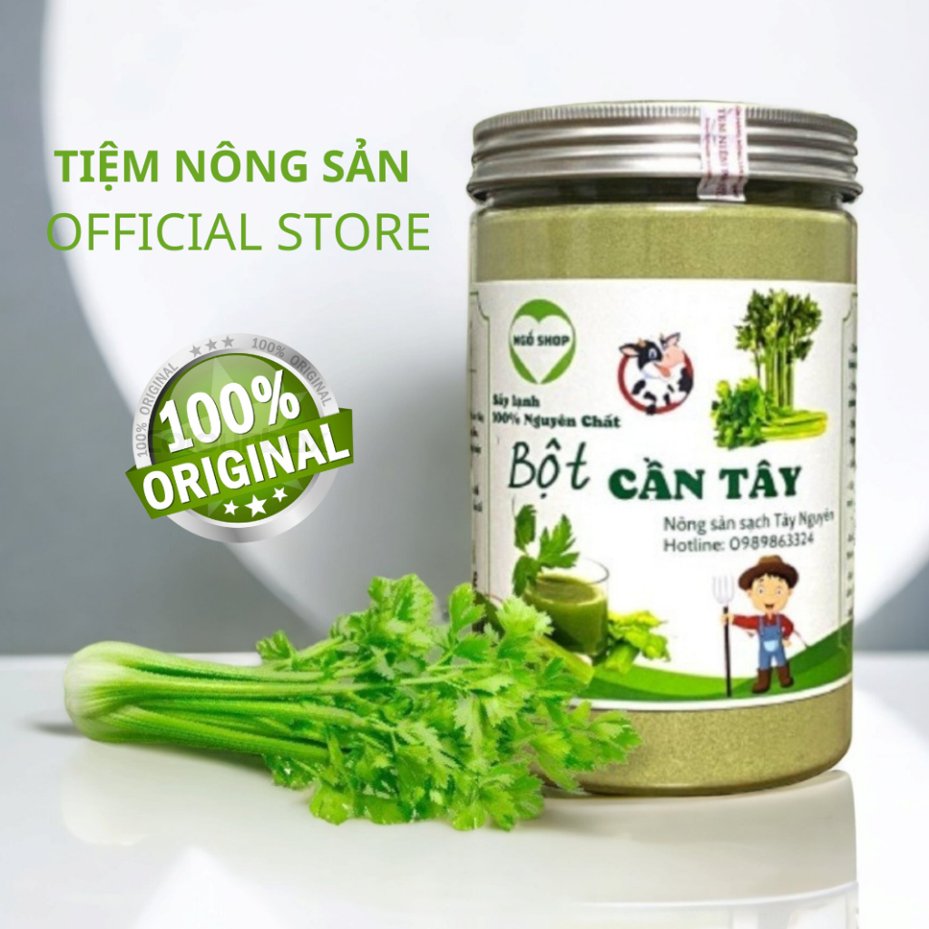 Bột cần tây hữu cơ sấy lạnh nguyên chất giúp giảm cân, làm đẹp trắng da, detox 500g