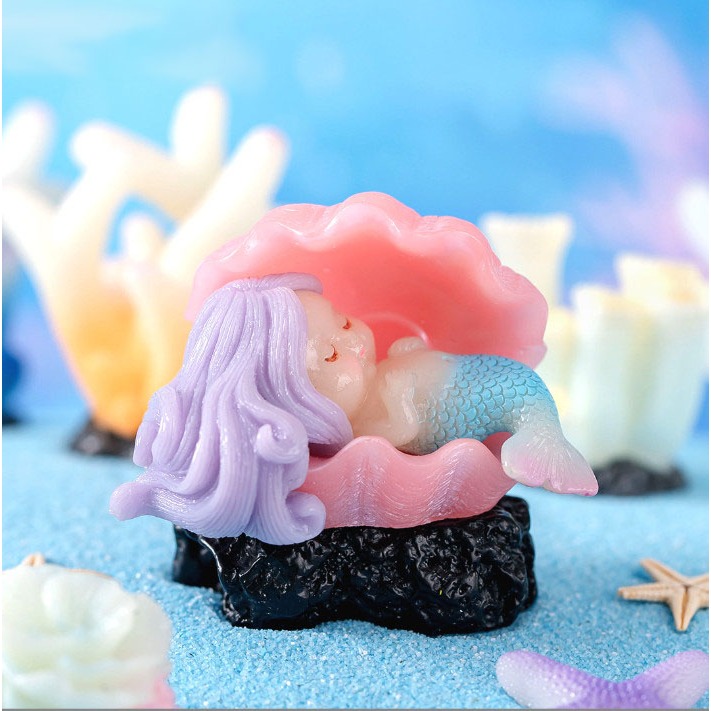 Mô hình rạn san hô, nàng tiên cá size mini trang trí tiểu cảnh bể cá, decor terrarium