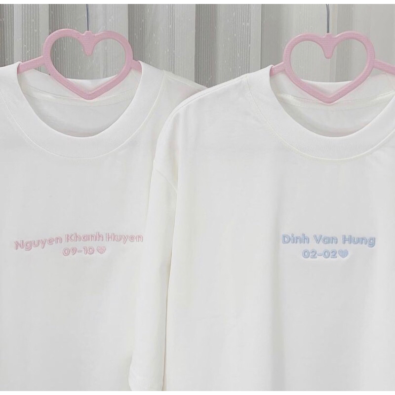 Áo Thun Thêu Theo Yêu Cầu , Áo đôi Nam Nữ , Áo thun oversize