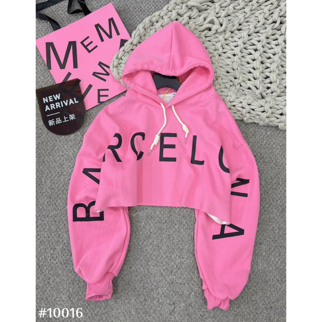 ÁO HOODIE CROPTOP CHỮ CÁ TÍNH