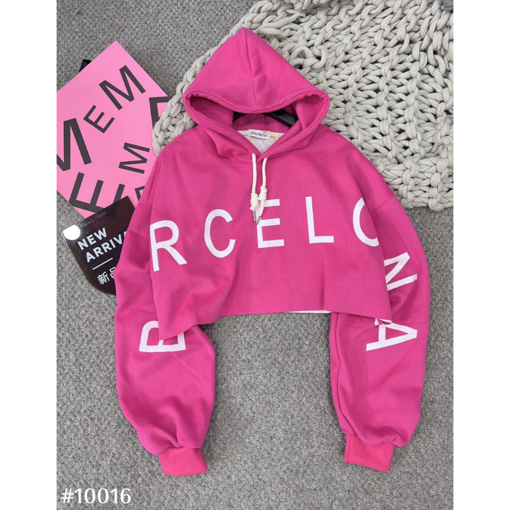 ÁO HOODIE CROPTOP CHỮ CÁ TÍNH