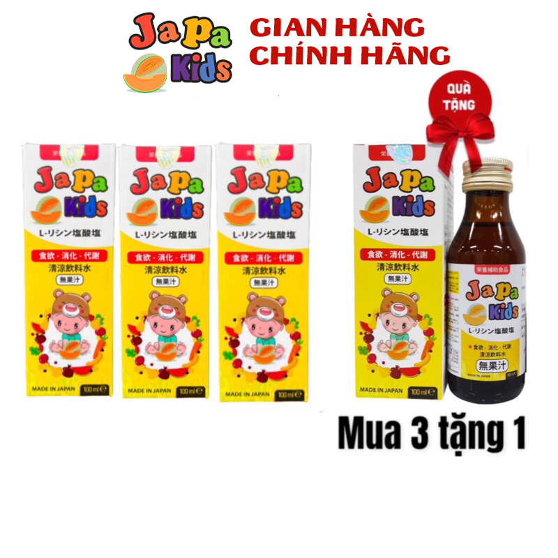 3 Chai Siro ăn ngon cho bé Japa kid nhập khẩu Nhật Bản chai 100ml