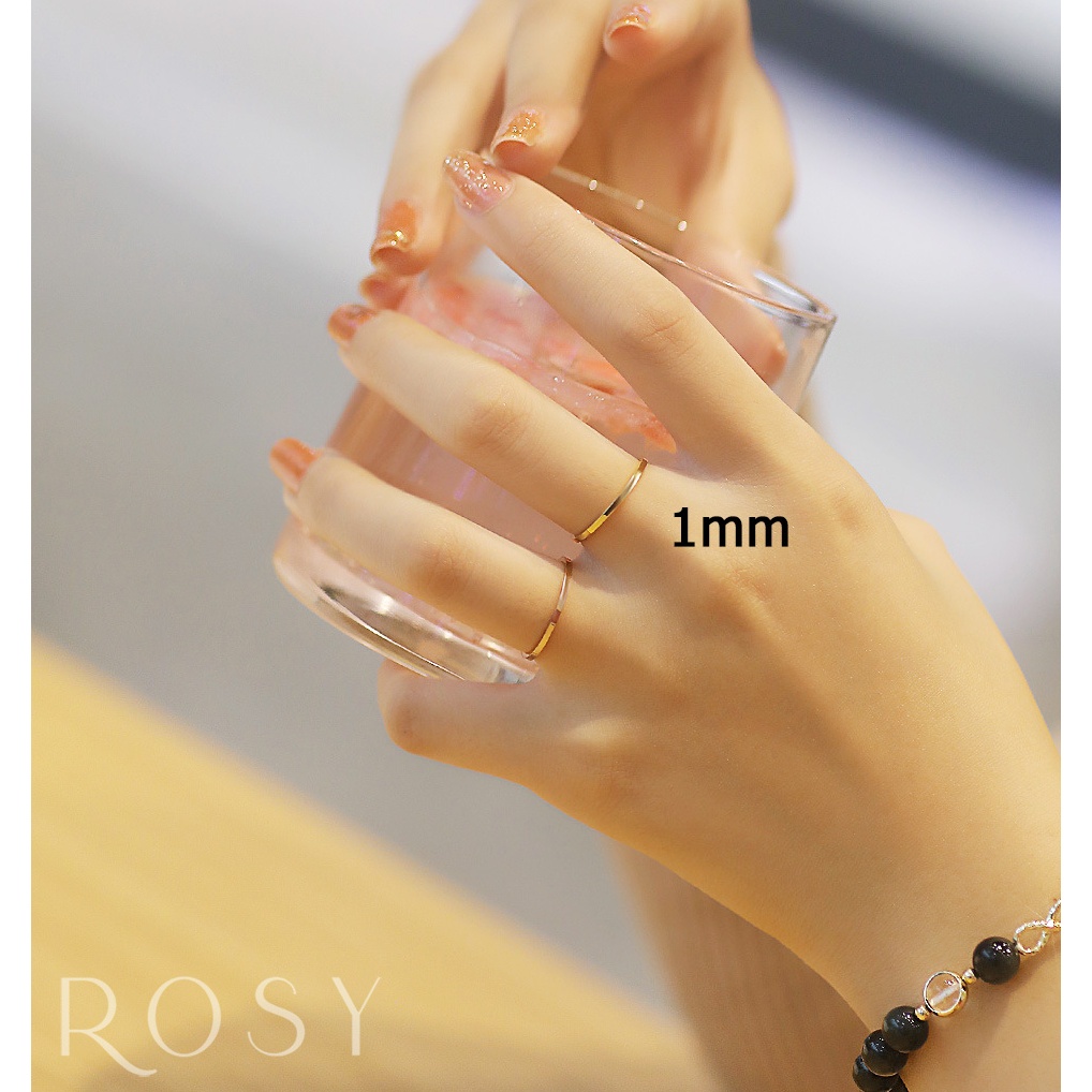 Nhẫn Titan Trơn không gỉ vàng, vàng hồng cao cấp NT01  Rosy