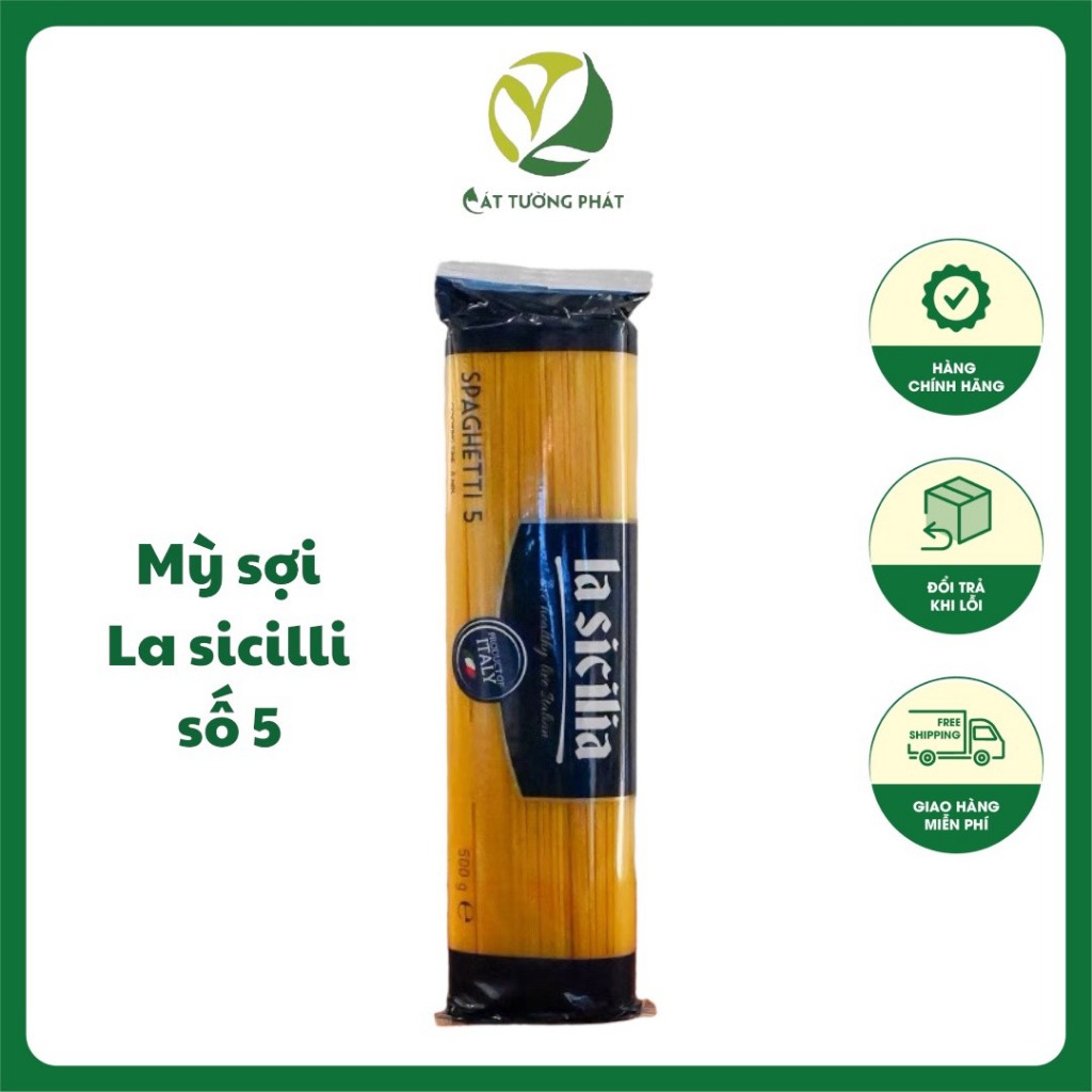 Mỳ sợi dài tròn số 5 La Sicilia 500g, Mỳ ý Sphaghetti số 5