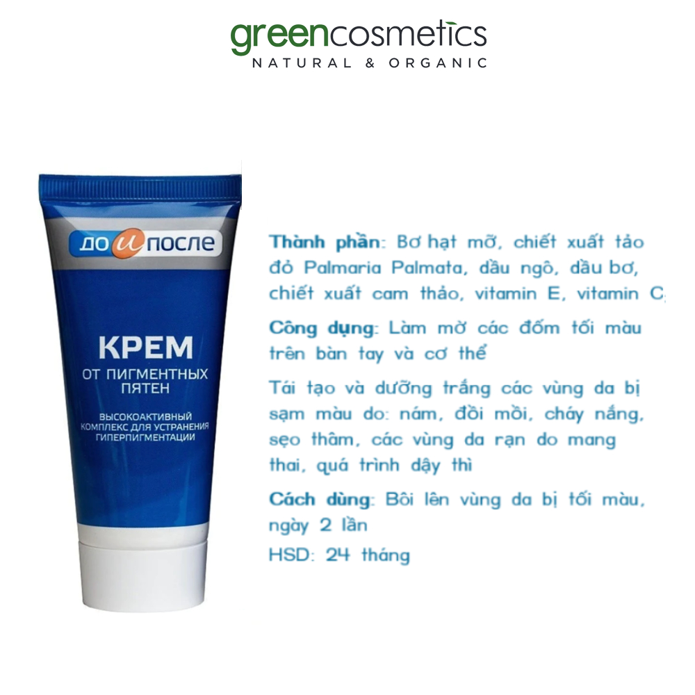 Kem bôi giảm đồi mồi, thâm, nám da tay Before and After Kpem dùng cho tay và body 50ml