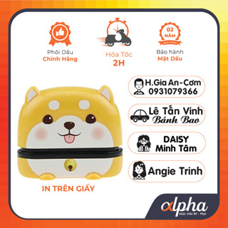Khắc con dấu tên, khắc mộc tên,dấu văn phòng hình thú dễ thương, mực in giấy