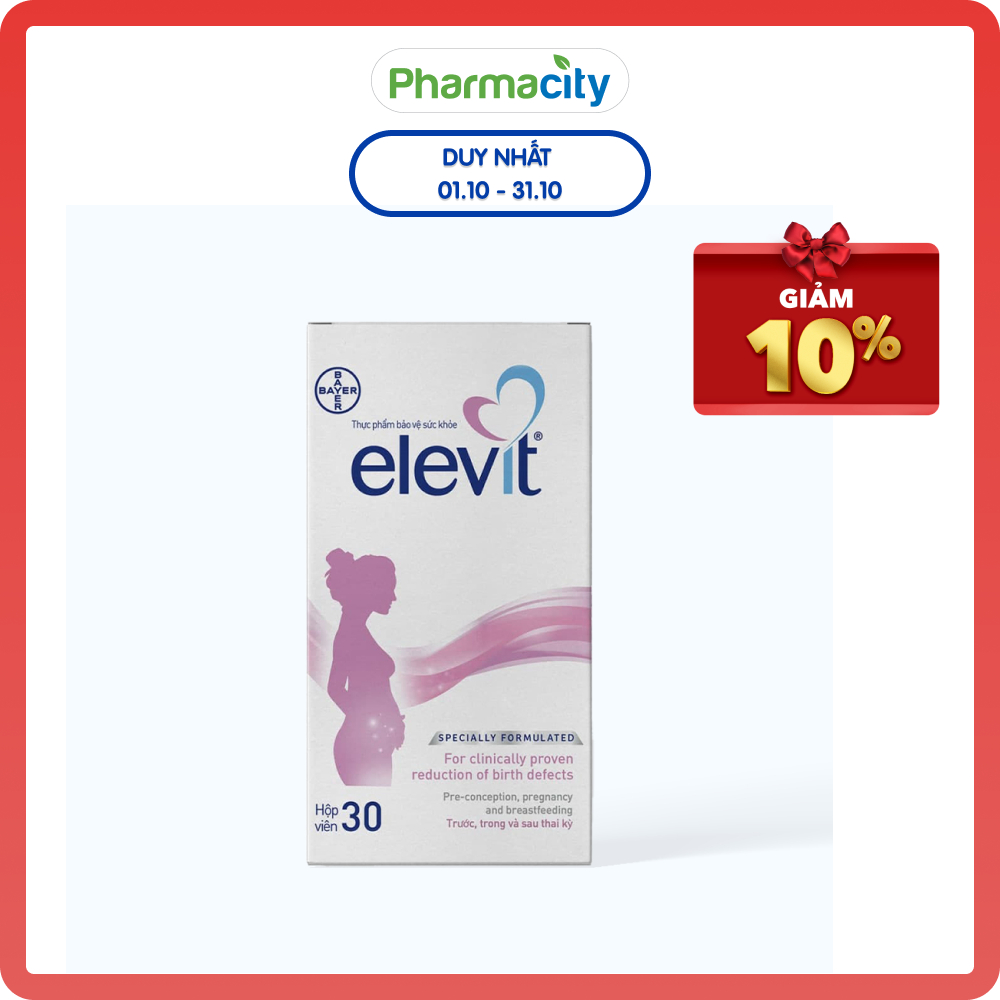 Thực phẩm Elevit bổ sung vitamin và khoáng chất cho bà bầu Bayer HC ( Hộp 30 viên)