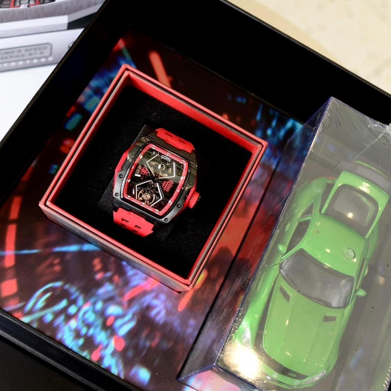 Đồng hồ nam máy cơ đeo tay cao cấp chống nước dây silicon Bonest Gatti size 45mm fullbox,shop kiwi