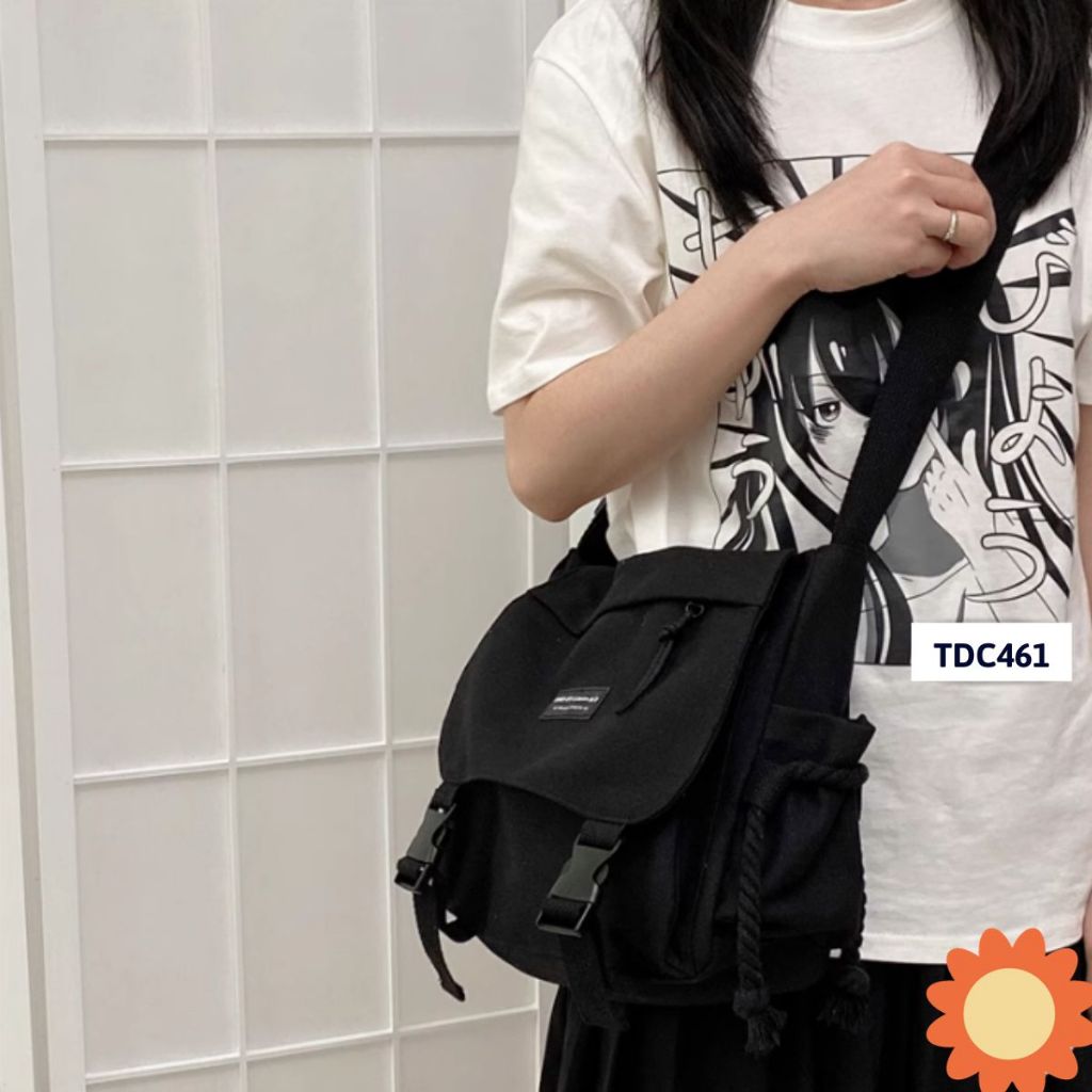 Túi đeo chéo, túi đeo vai vải canvas Hàn Quốc LOLITI TDC461