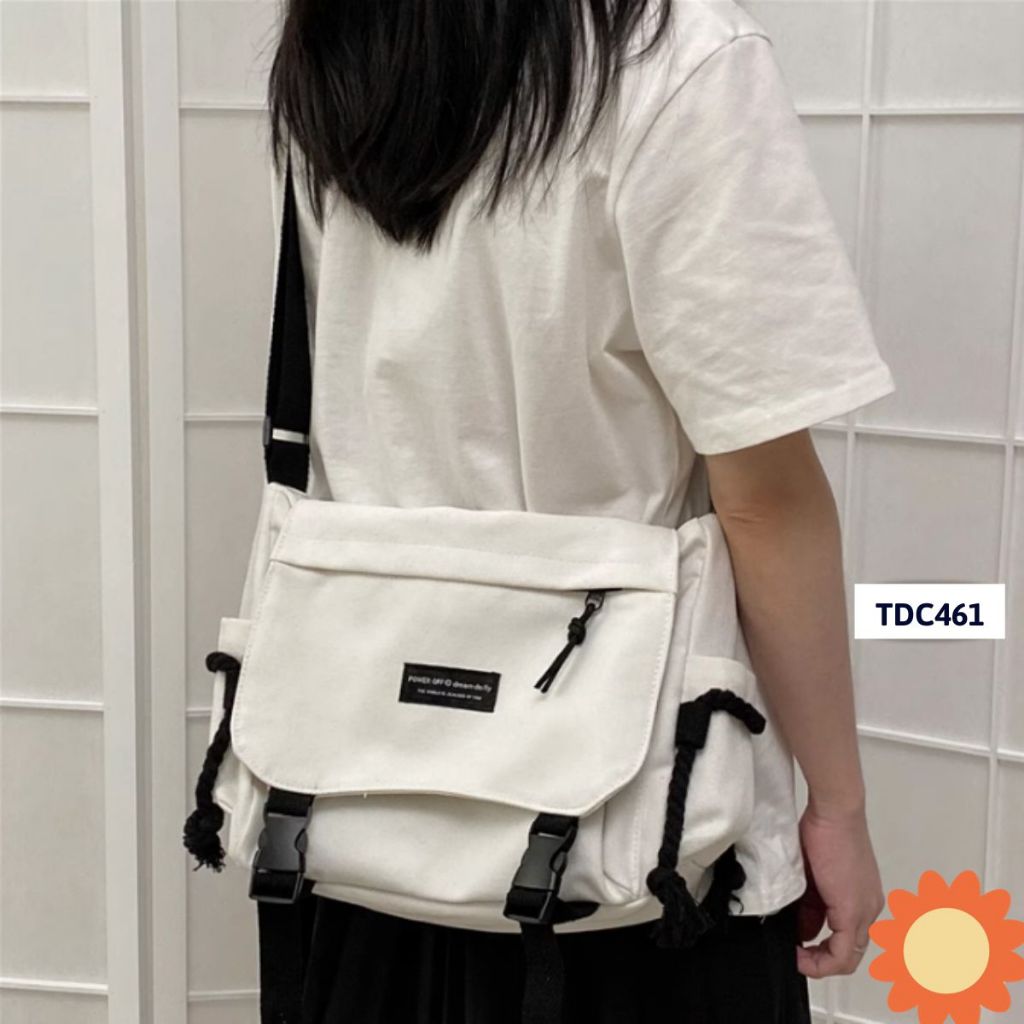 Túi đeo chéo, túi đeo vai vải canvas Hàn Quốc LOLITI TDC461