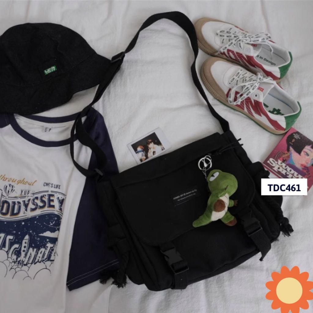 Túi đeo chéo, túi đeo vai vải canvas Hàn Quốc LOLITI TDC461