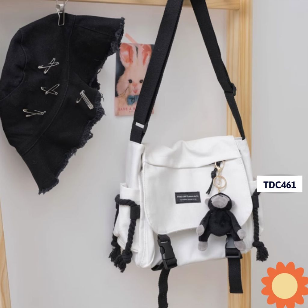 Túi đeo chéo, túi đeo vai vải canvas Hàn Quốc LOLITI TDC461