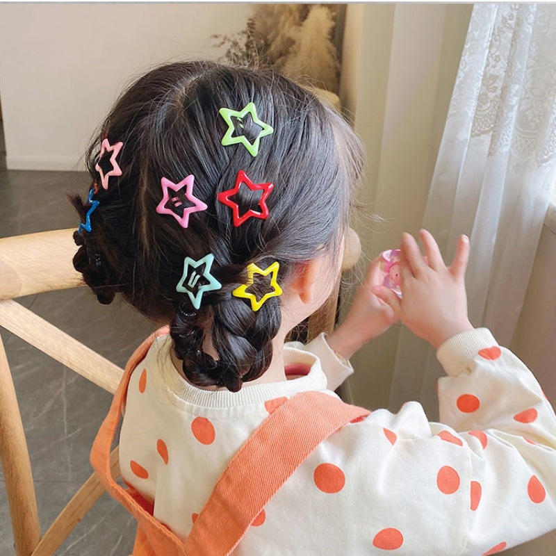 Kẹp Tóc Hình Ngôi Sao Năm Cánh Nhiều Màu Sắc Cực Cute Dễ Thương Cho Bạn Gái Y2K