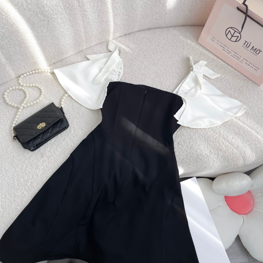 Đầm Bigsize Nữ Tú Mỡ Đầm Bigsize Thiết Kế Trẻ Trung Đầm Xòe Nơ Vai Đi Làm Dạo Phố Đủ Size 50-80kg DA0191