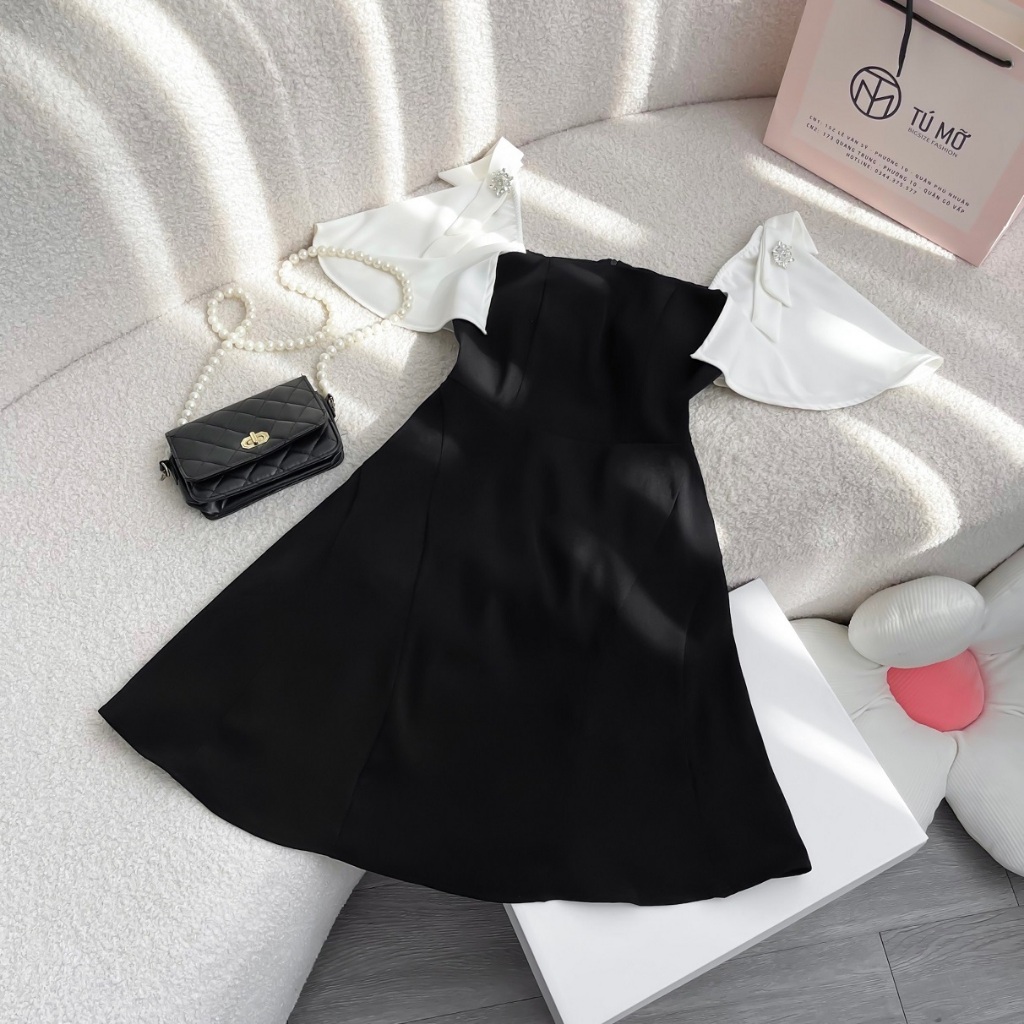 Đầm Bigsize Nữ Tú Mỡ Đầm Bigsize Thiết Kế Trẻ Trung Đầm Xòe Nơ Vai Đi Làm Dạo Phố Đủ Size 50-80kg DA0191