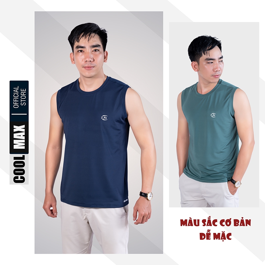 Áo Thun Thể Thao Nam Ba Lỗ COOLMAX, Chất Thun Lạnh Co Giãn 4 Chiều 5 Màu