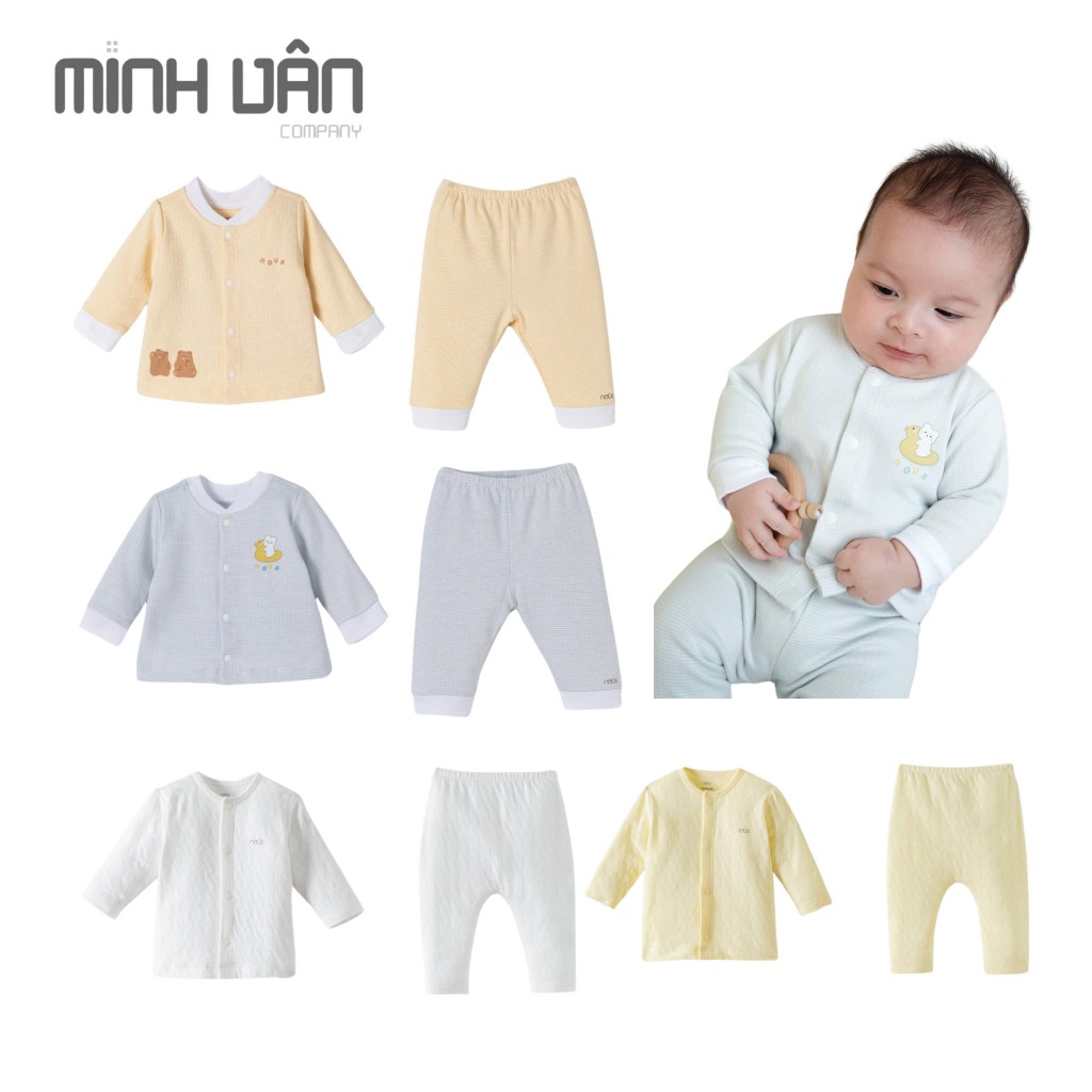 Bộ quần áo sơ sinh cài thẳng newborn Nous