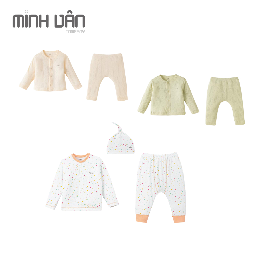 Bộ quần áo sơ sinh cài thẳng newborn Nous