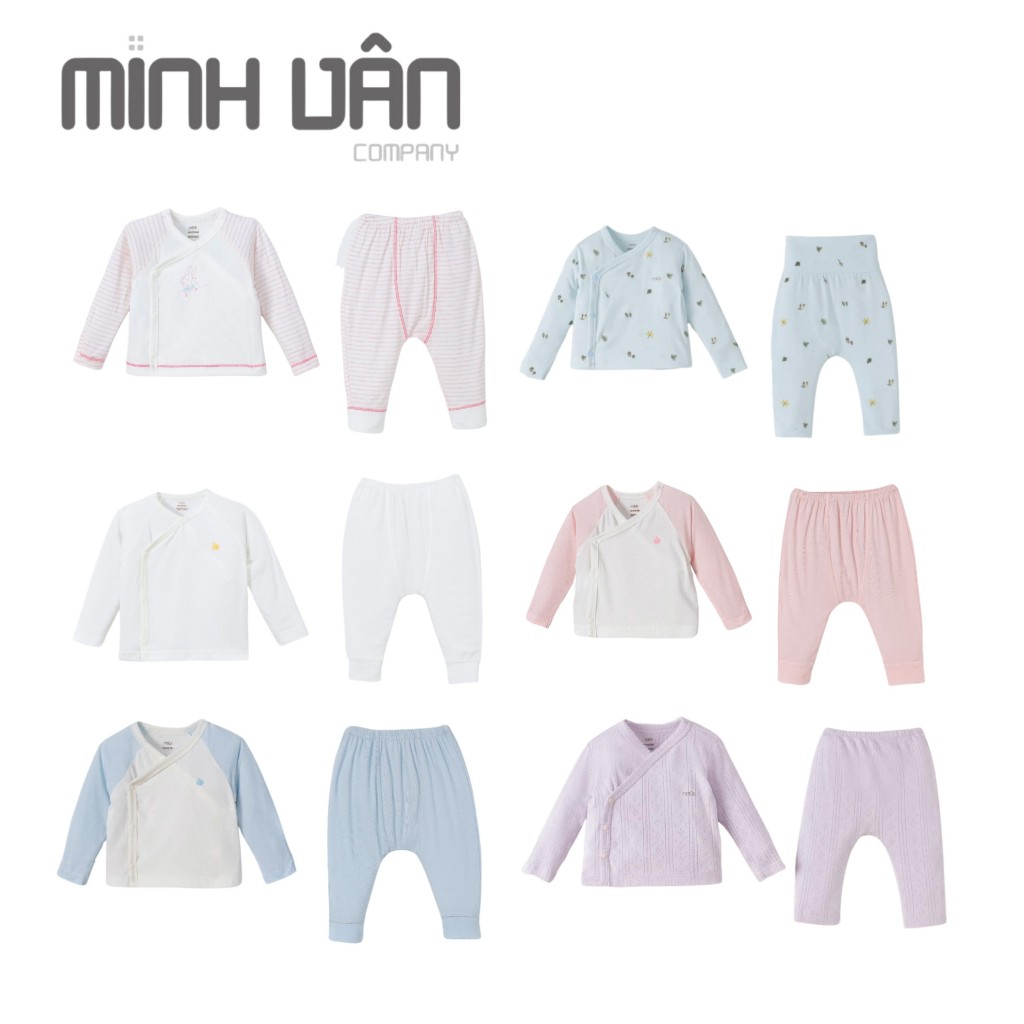 Bộ quần áo sơ sinh cài lệch newborn Nous