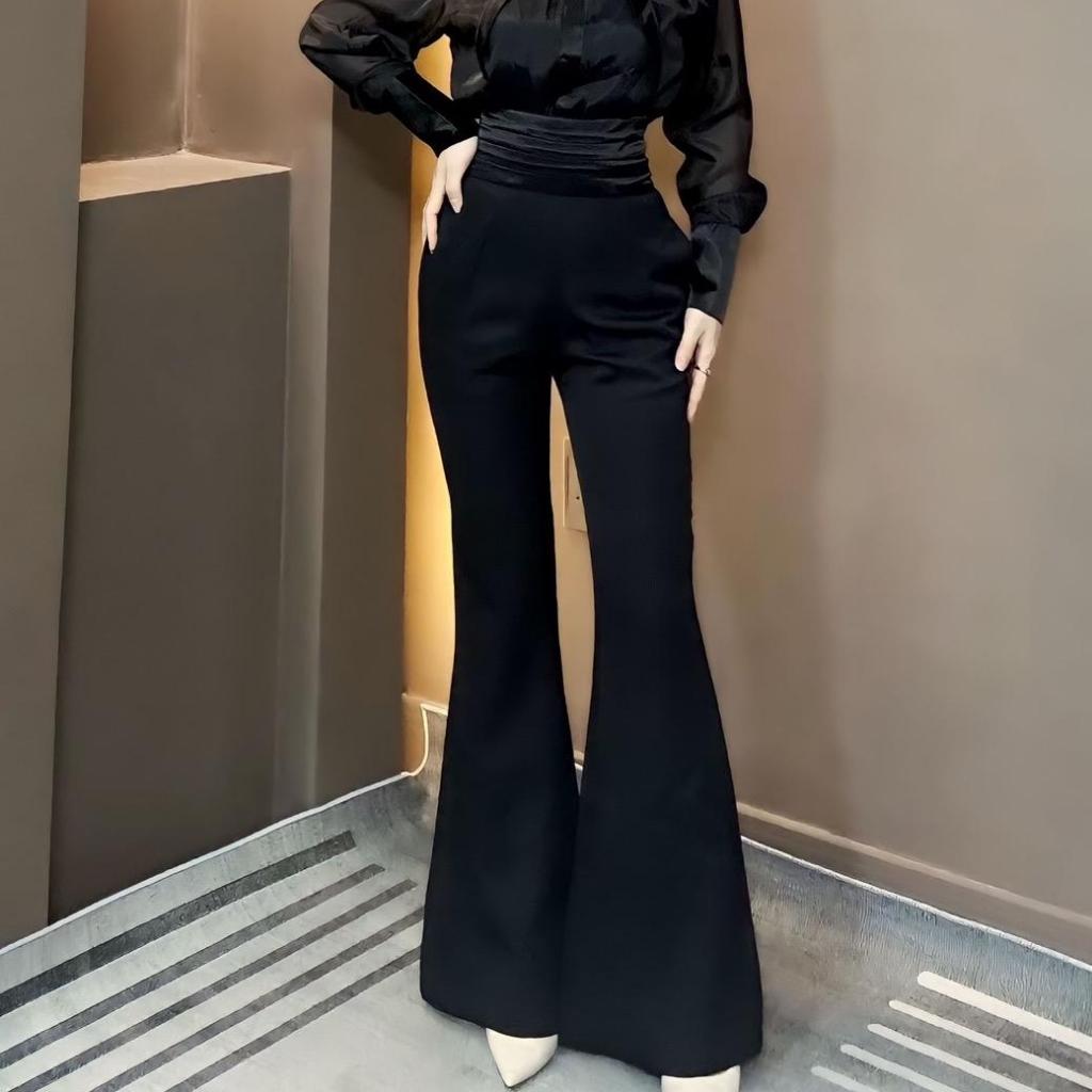 Quần Thiết Kế Lưng Cao Dáng Dài 107cm Ống Loe  - Nga Tây Boutique