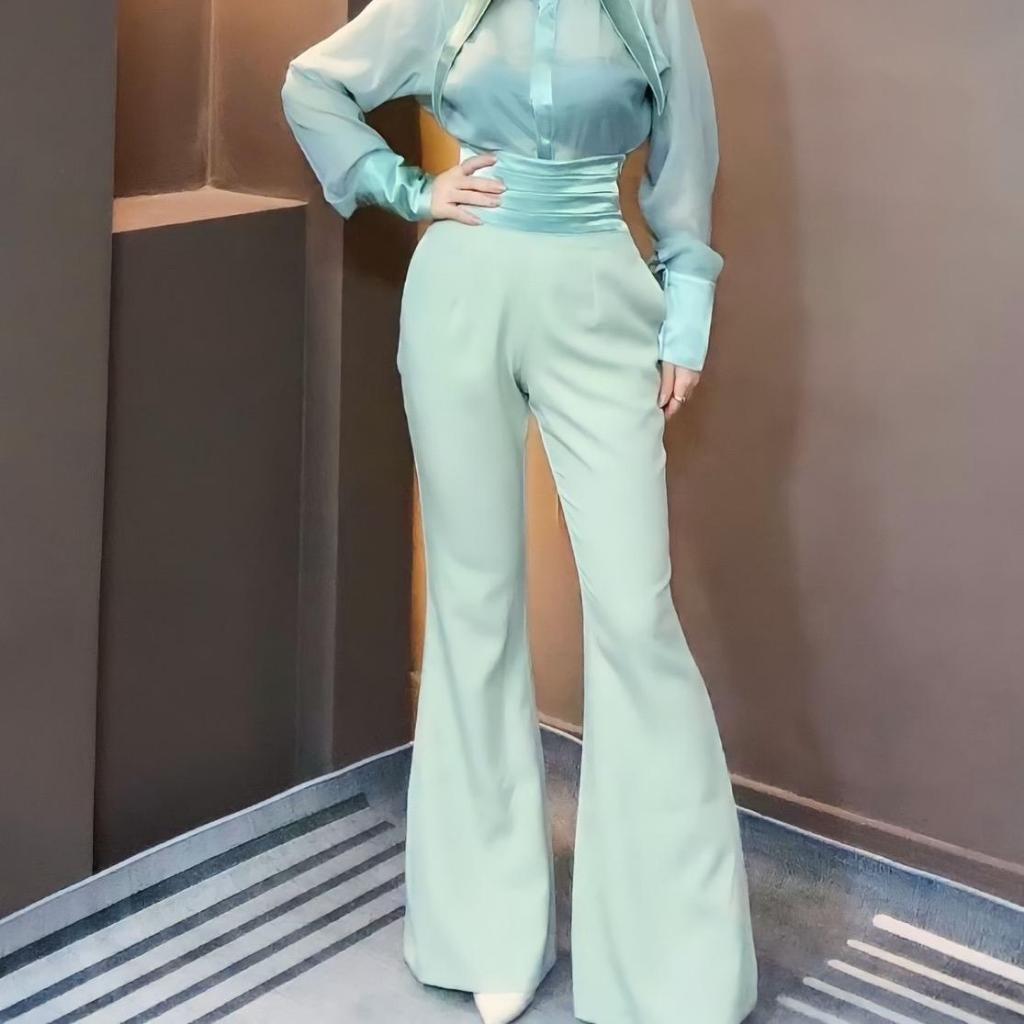 Quần Thiết Kế Lưng Cao Dáng Dài 107cm Ống Loe  - Nga Tây Boutique