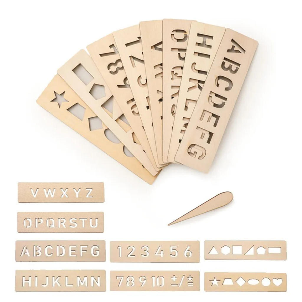 Bộ Khung Gỗ Luyện Viết Chữ, Vẽ Hình Cho Bé Neo Town - Khung Luyện Viết Phát Triển Kỹ Năng Montessori