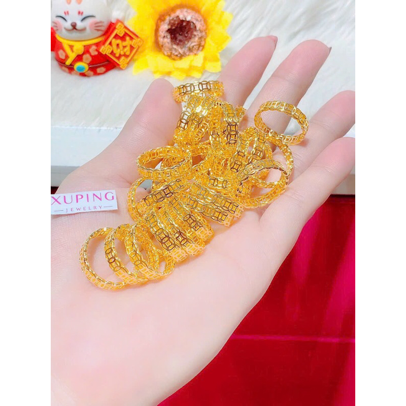 Nhẫn kim tiền xuping xi vàng 18 bền màu