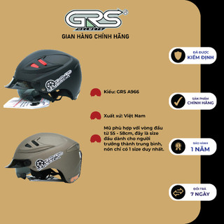 Mũ bảo hiểm GRS A966 kính râm (nhiều màu)