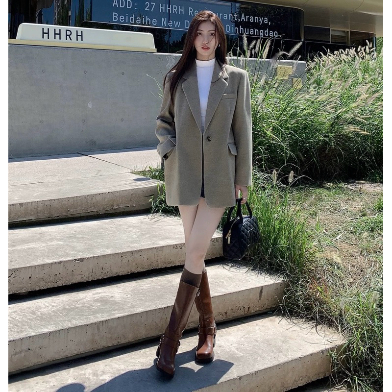 Áo blazer dạ Mulvan MV03 cao cấp phong cách Hàn Quốc trẻ trung