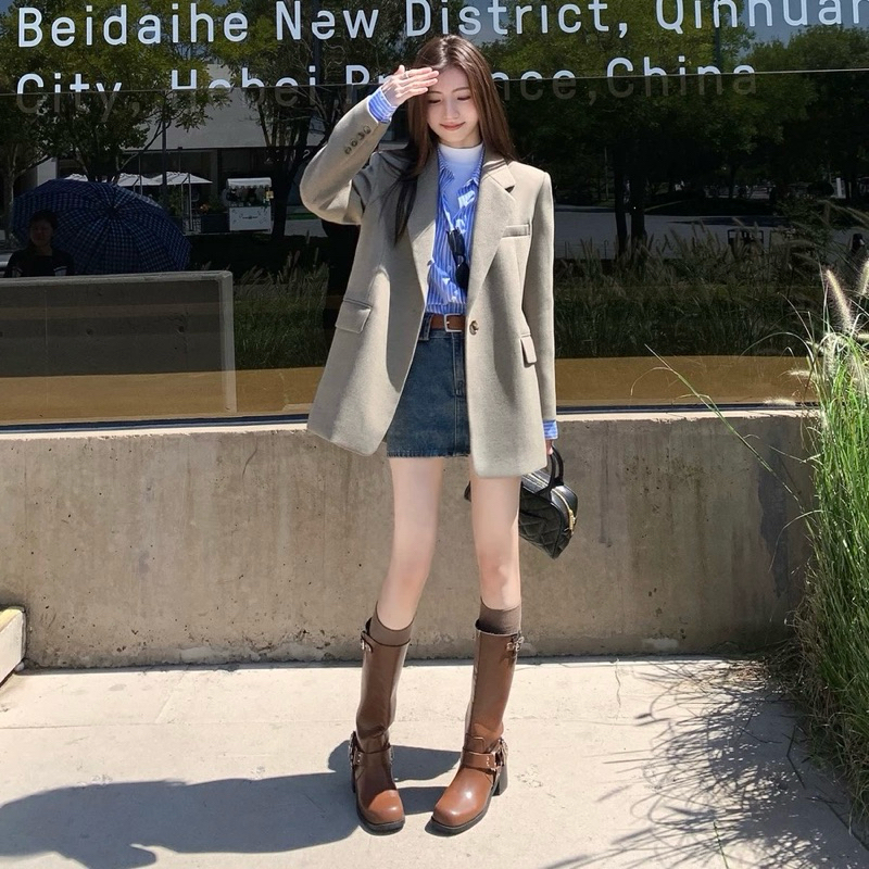 Áo blazer dạ Mulvan MV03 cao cấp phong cách Hàn Quốc trẻ trung