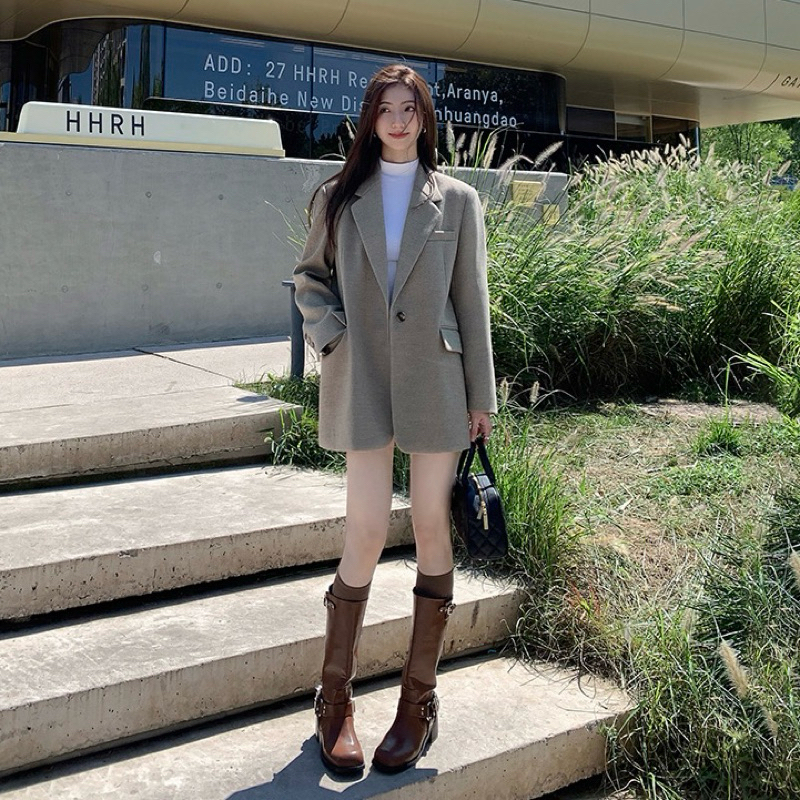 Áo blazer dạ Mulvan MV03 cao cấp phong cách Hàn Quốc trẻ trung