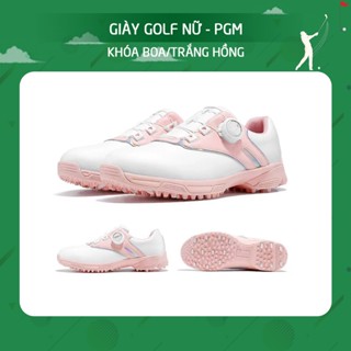 Giày golf nữ khóa Boa - PGM trắng hồng, xinh xắn, chống nước cao, loli