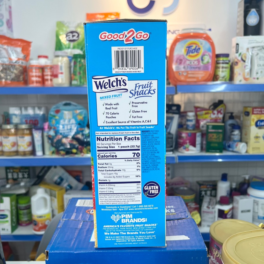 Hộp Kẹo Dẻo Trái Cây Welch's Fruit Snacks  90 Gói hương trái cây