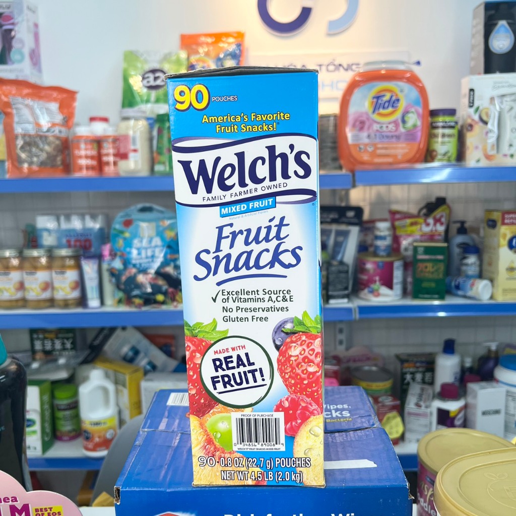 Hộp Kẹo Dẻo Trái Cây Welch's Fruit Snacks  90 Gói hương trái cây