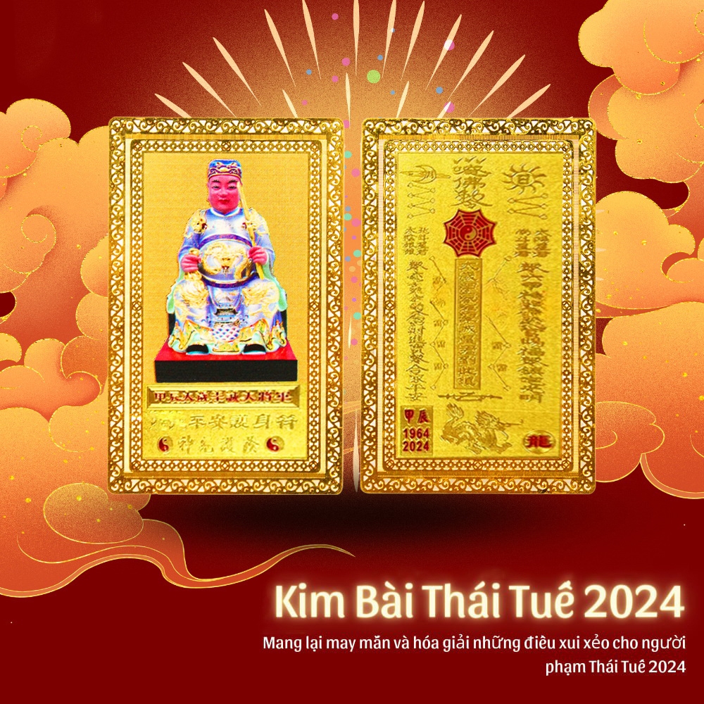 Thẻ Kim Bài Thái Tuế 2024 Bỏ Bóp Ví Cho Người Tuổi: THÌN - TUẤT - MÙI - MÃO - SỬU
