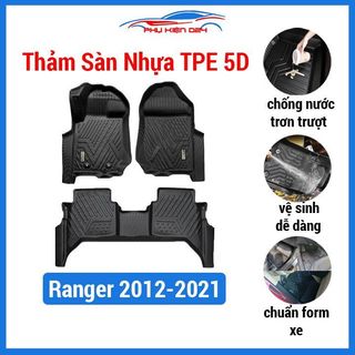 Thảm sàn nhựa tpe 5d đúc nguyên khối - ford ranger 2012-2013-2014-2015-2016-2017-2018-2019-2020-2021