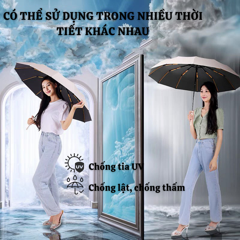 Dù Che Mưa NAMIKO 84 Nan Đóng Mở Tự Động Gấp Gọn Ngăn Tia UV Cao Cấp