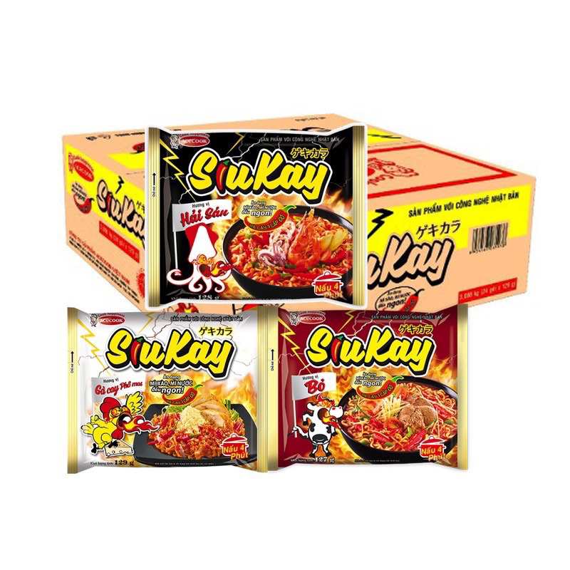 Gói mì SIUKAY Acecook 7 cấp độ 124g