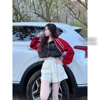 [Maysstore2020] Áo khoác gió tay dài khóa kéo lai rút có nón phối 2 túi nắp 0207
