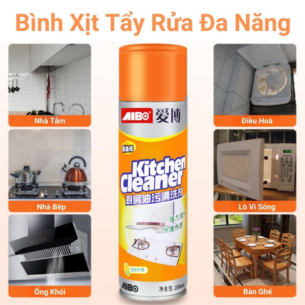 Bình xịt tẩy rửa đa năng kitchen bọt tuyết giúp vệ sinh nhà bếp dễ dàng hơn, nước lau bếp đa năng siêu sạch