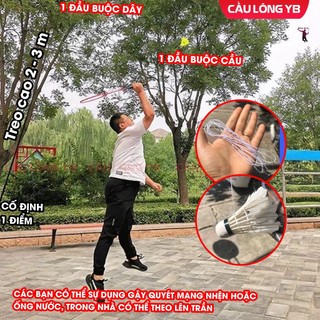 Dây chun tập luyện cầu lông,  Dây thun tập phản xạ cầu Lông,  Dây làm trái cầu lông bay ngược, chơi cầu lông tại nhà