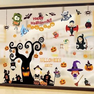 Giấy decal 2 mặt trang trí halloween màu sắc rõ nét có sẵn không viền trắng có keo dễ dàng tháo dán Lala