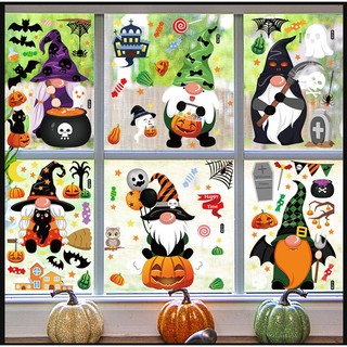 Decal 2 mặt trang trí Lễ hội Halloween - Decal Halloween in 3D như thật hít tĩnh điện không cần keo dán không dơ kính