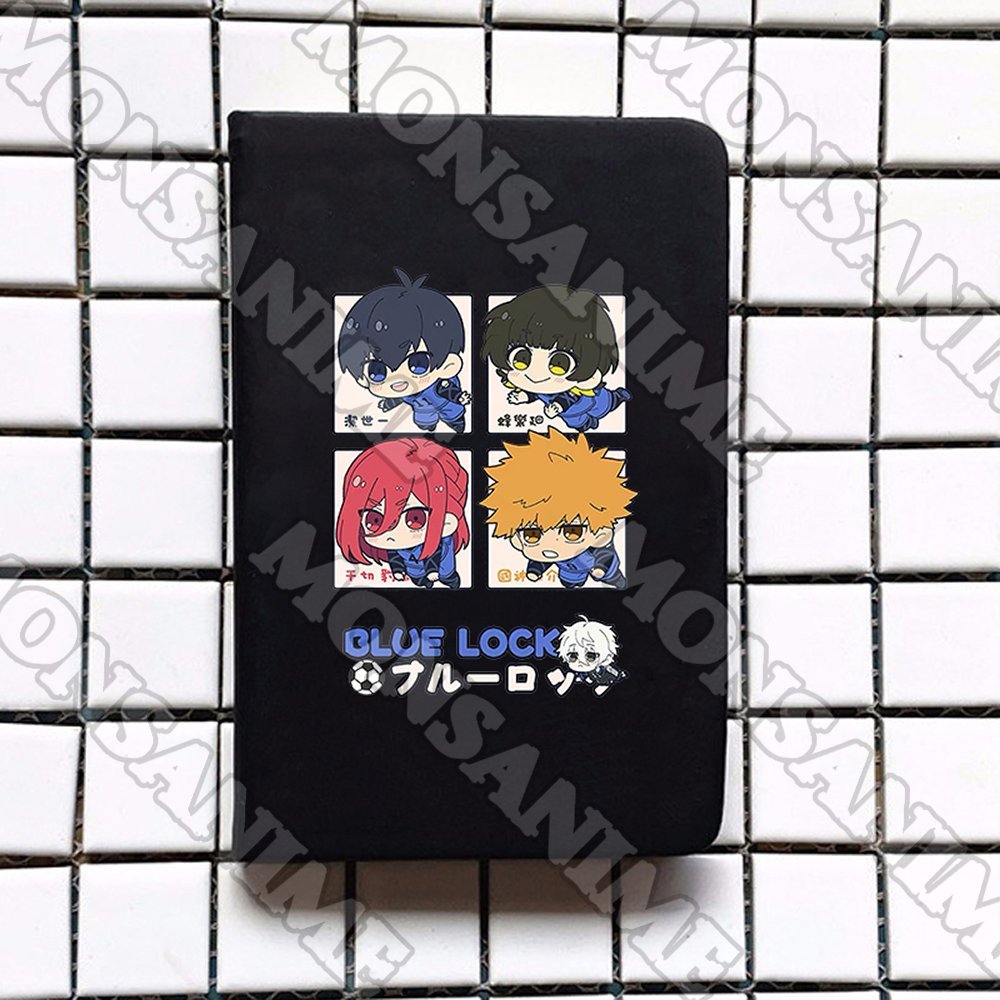 Sổ da cầm tay A6 in hình BLUE LOCK ver NỀN in hình anime chibi ghi chép tiện lợi