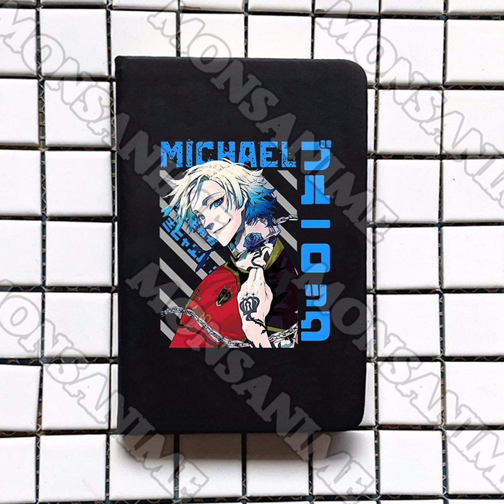 Sổ da cầm tay A6 in hình BLUE LOCK ver NỀN in hình anime chibi ghi chép tiện lợi
