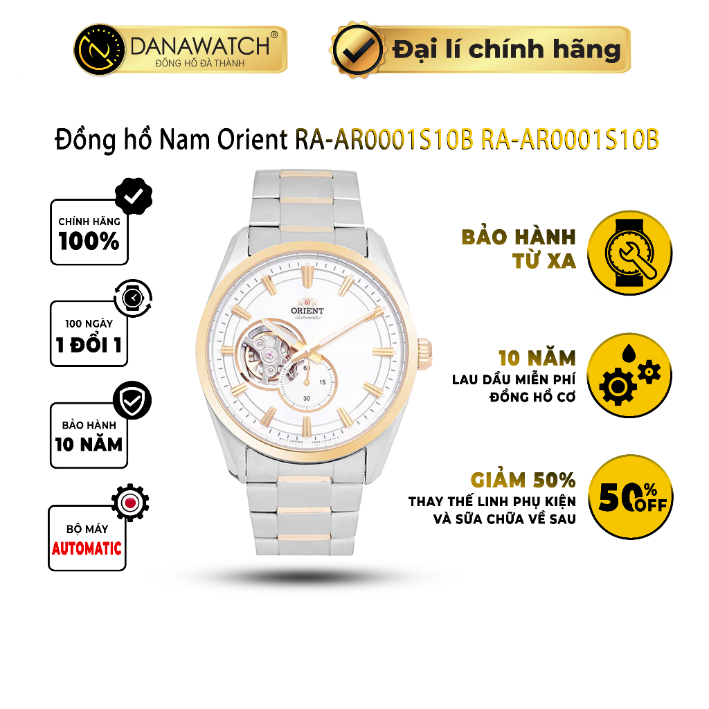 Đồng hồ nam Orient RA-AR0001S10B dây kim loại mặt kính sapphire chống trầy xước chất liệu thép không gỉ 316l chịu bền