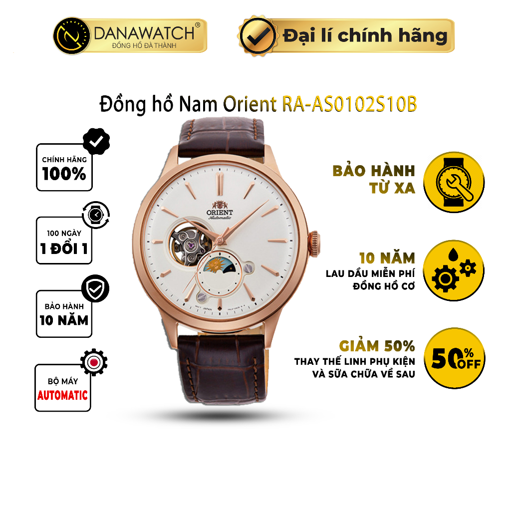 Đồng hồ nam Orient Sun and Moon RA-AS0102S10B chất liệu cao cấp thiết kế ấn tượng độc đáo hài hòa và trẻ trung