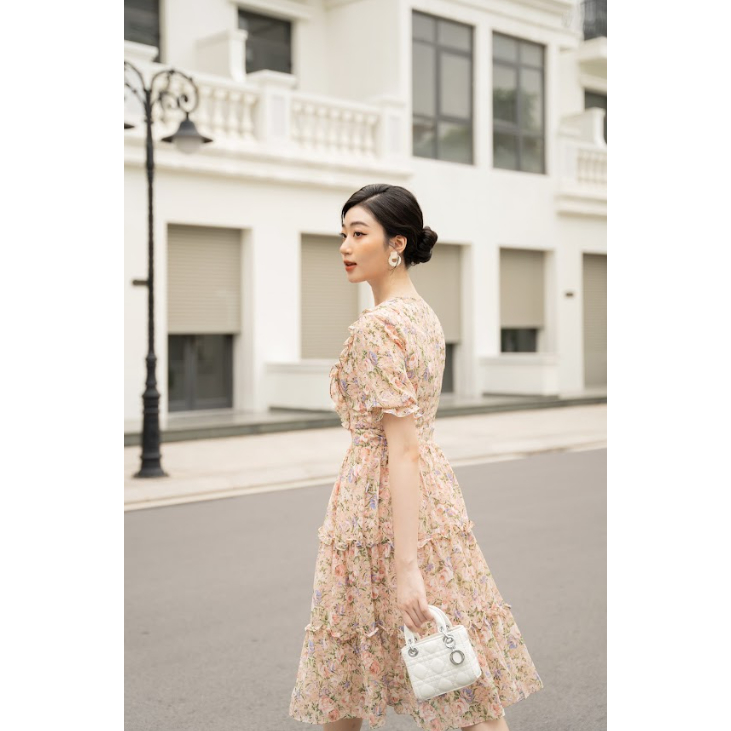 Váy Hoa Rối Bèo 3 Tầng Lụa Voan Ly Bui DH046